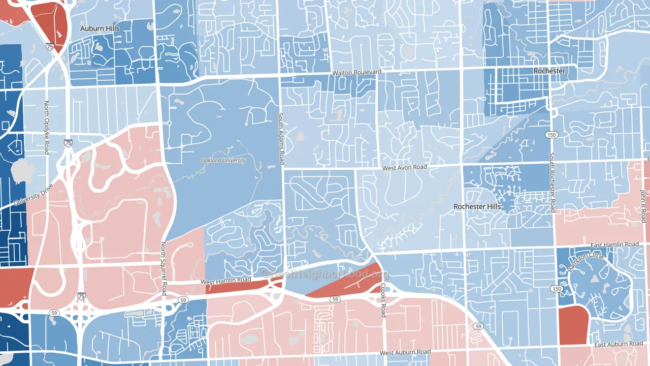 48309, MI block-group political-lean map