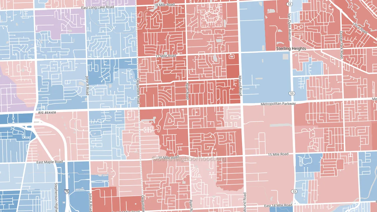 48310, MI block-group political-lean map