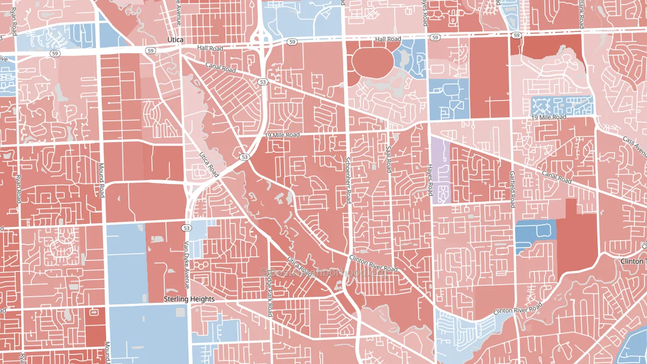 48313, MI block-group political-lean map
