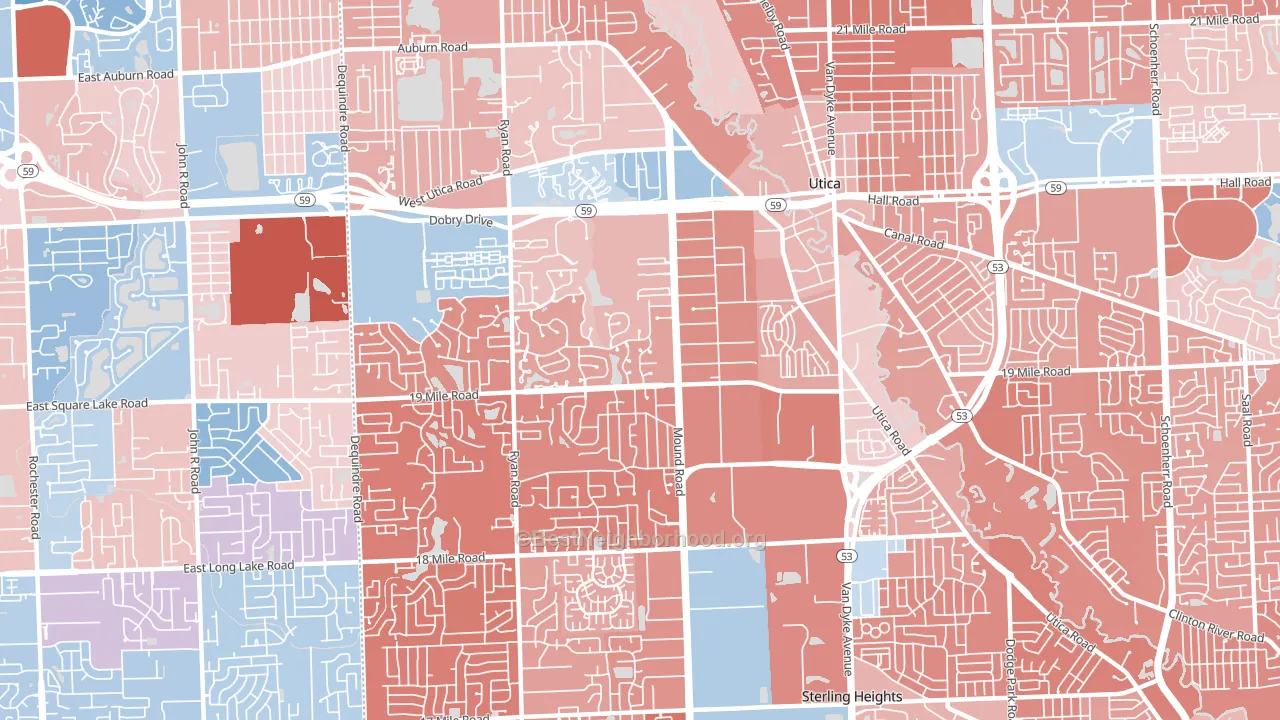 48314, MI block-group political-lean map
