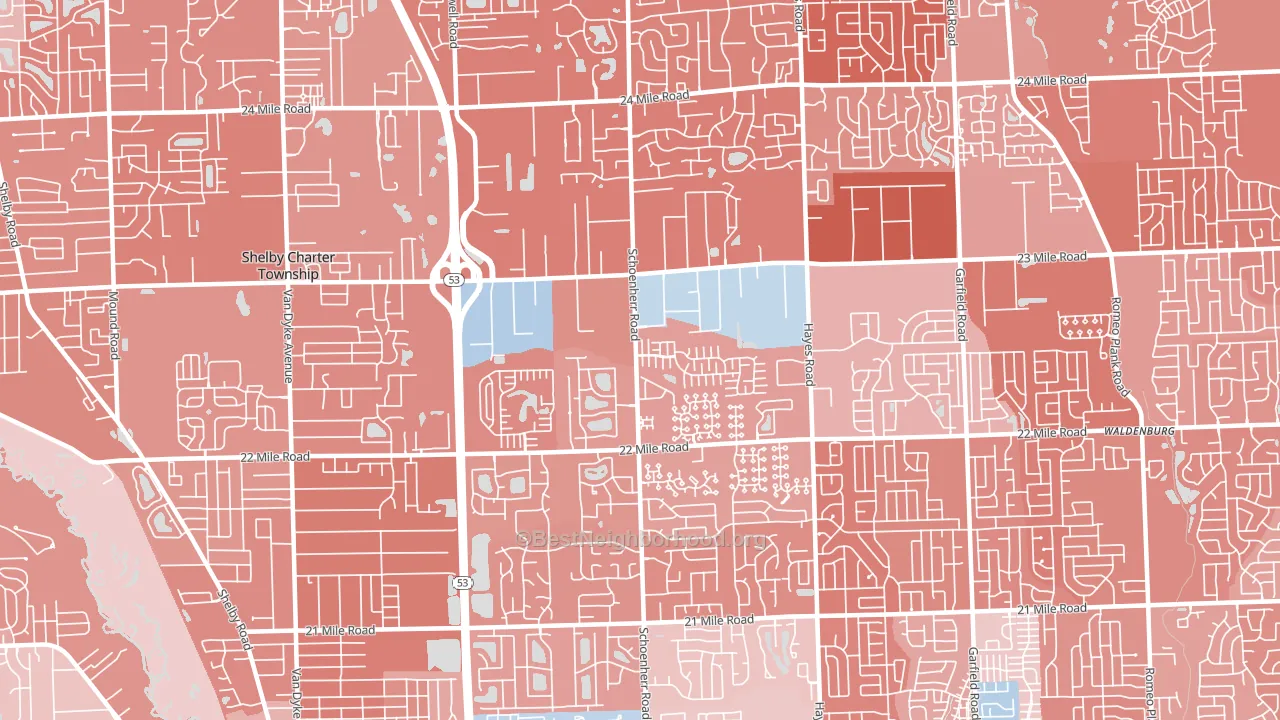 48315, MI block-group political-lean map