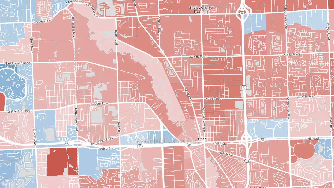 48317, MI block-group political-lean map
