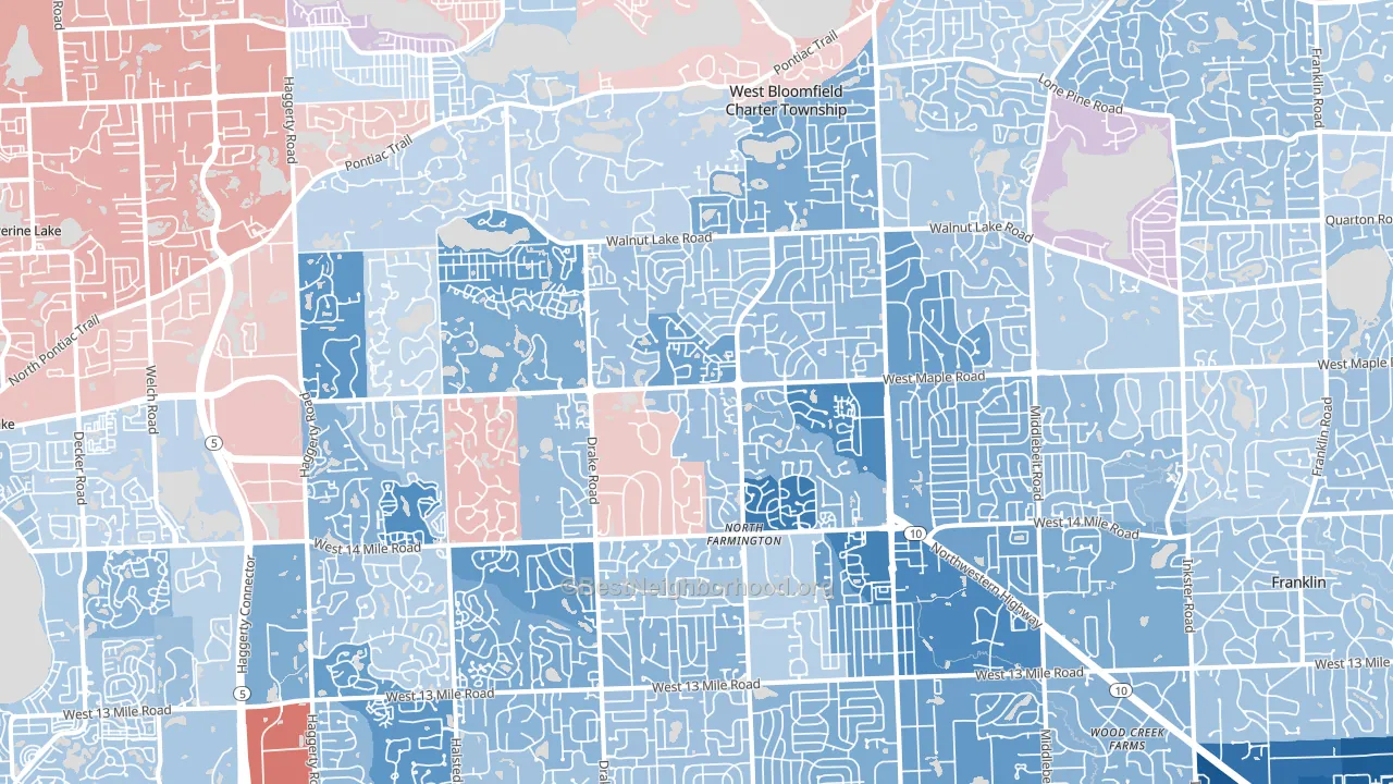 48322, MI block-group political-lean map