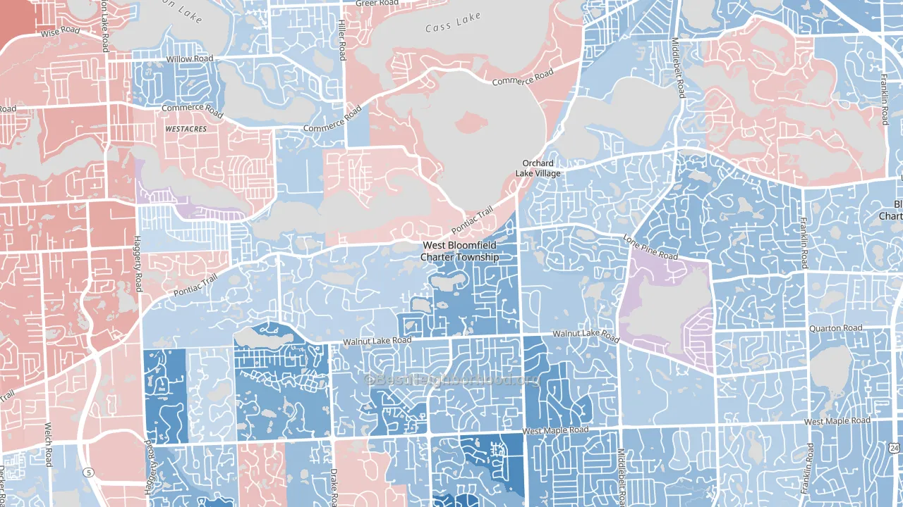 48323, MI block-group political-lean map