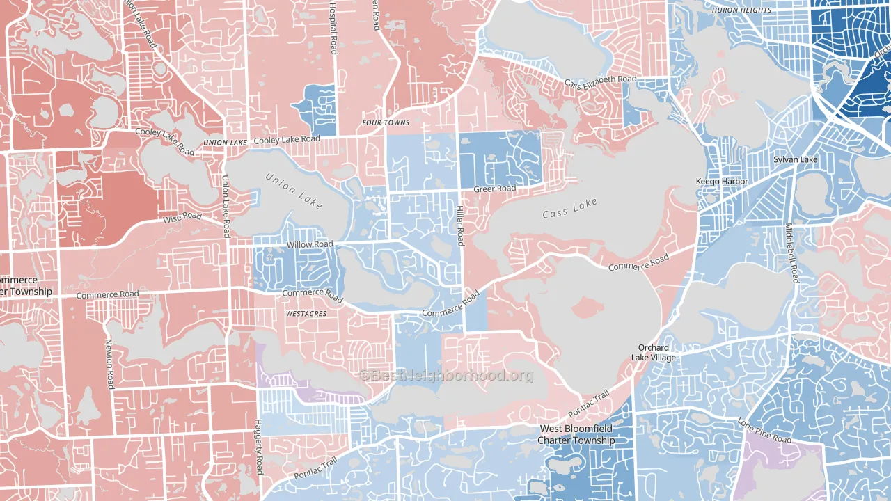 48324, MI block-group political-lean map