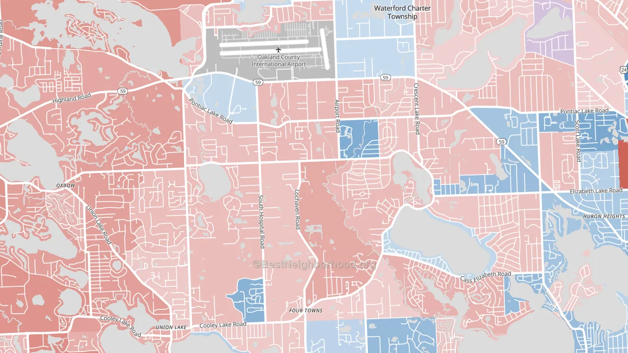 48327, MI block-group political-lean map