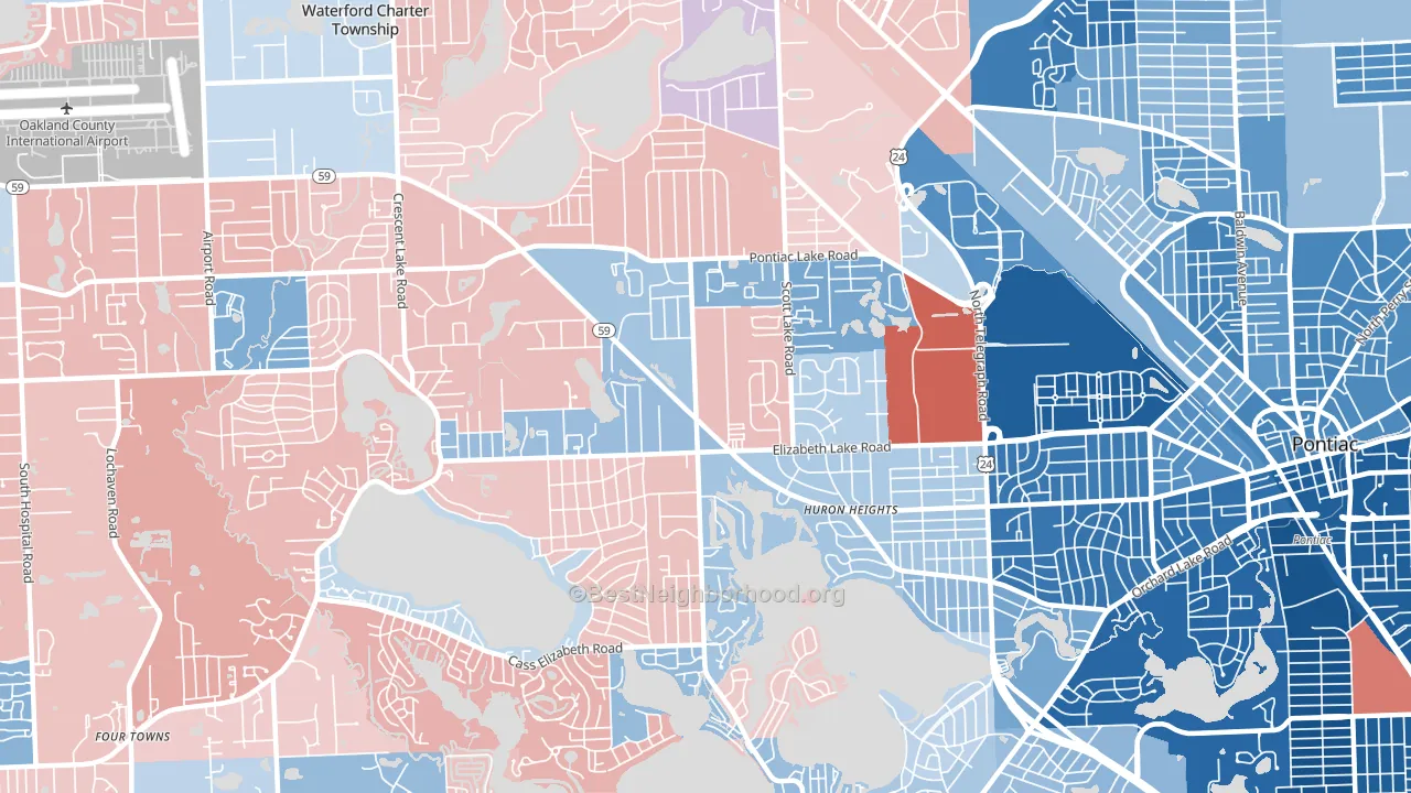 48328, MI block-group political-lean map