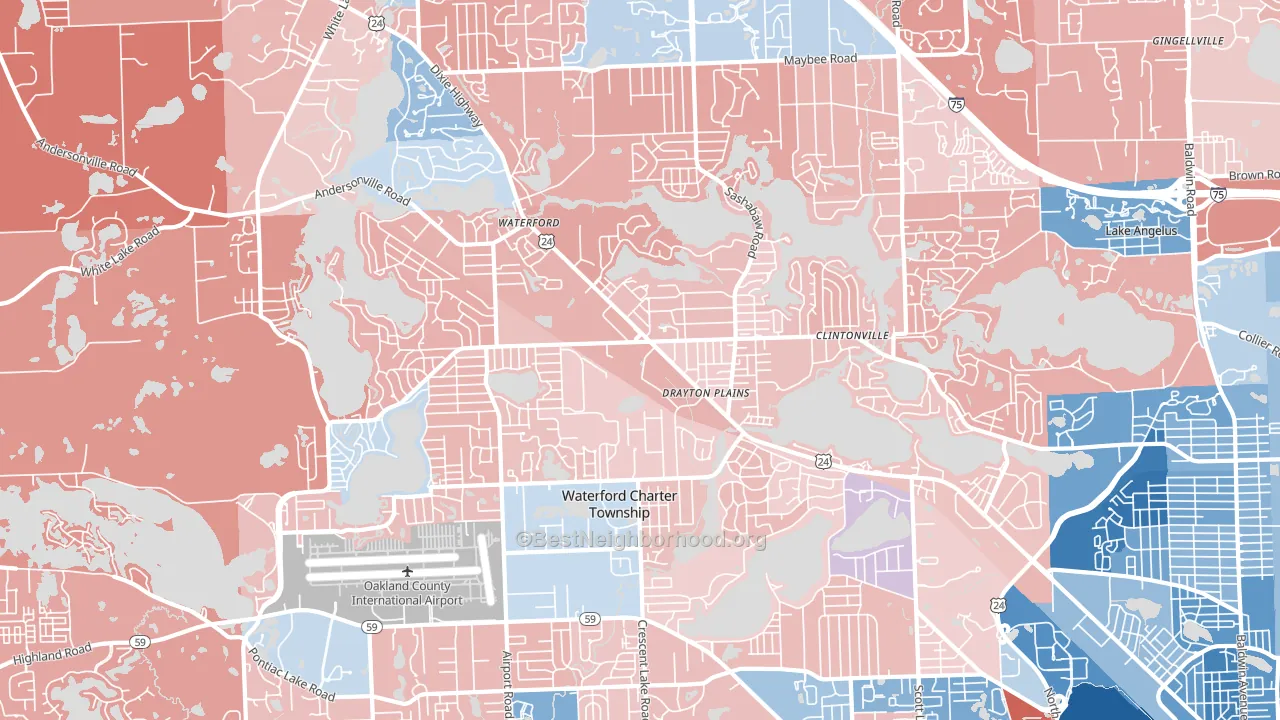 48329, MI block-group political-lean map