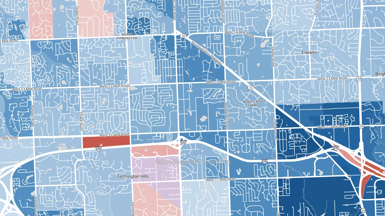 48334, MI block-group political-lean map