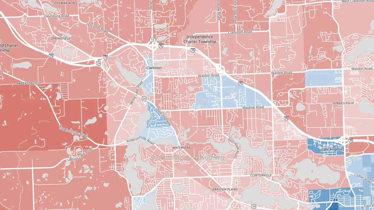 48346, MI block-group political-lean map