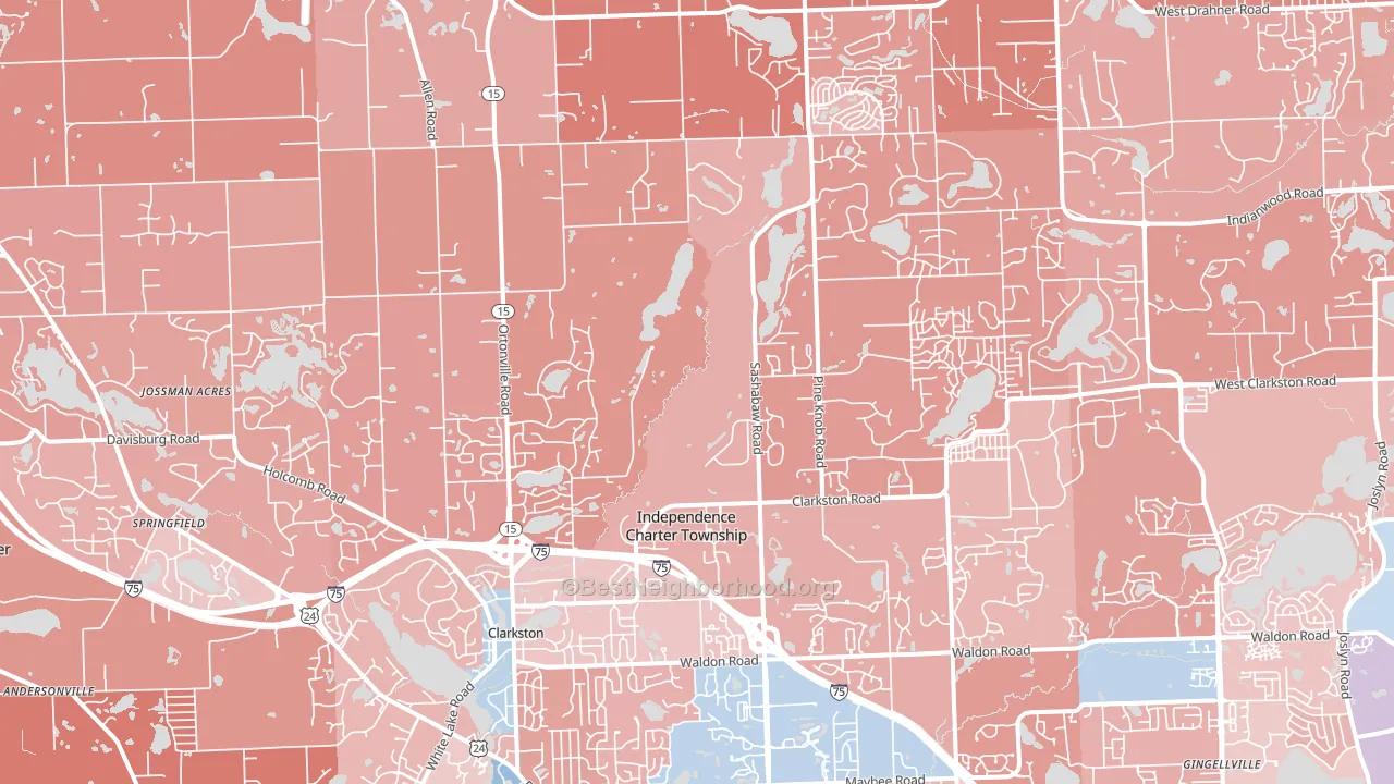 48348, MI block-group political-lean map