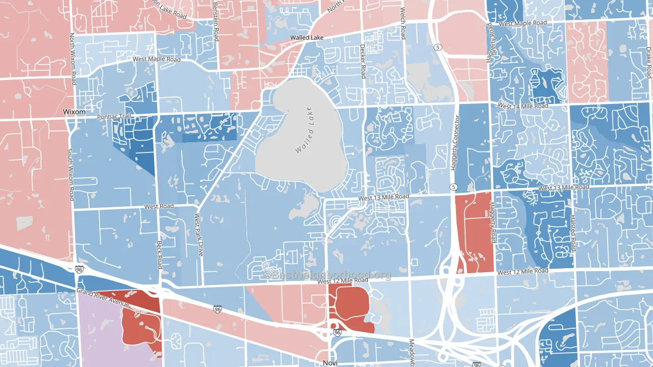 48377, MI block-group political-lean map