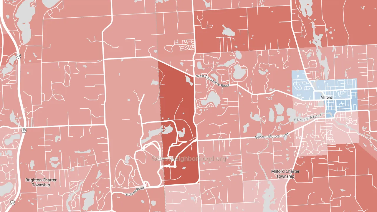 48380, MI block-group political-lean map