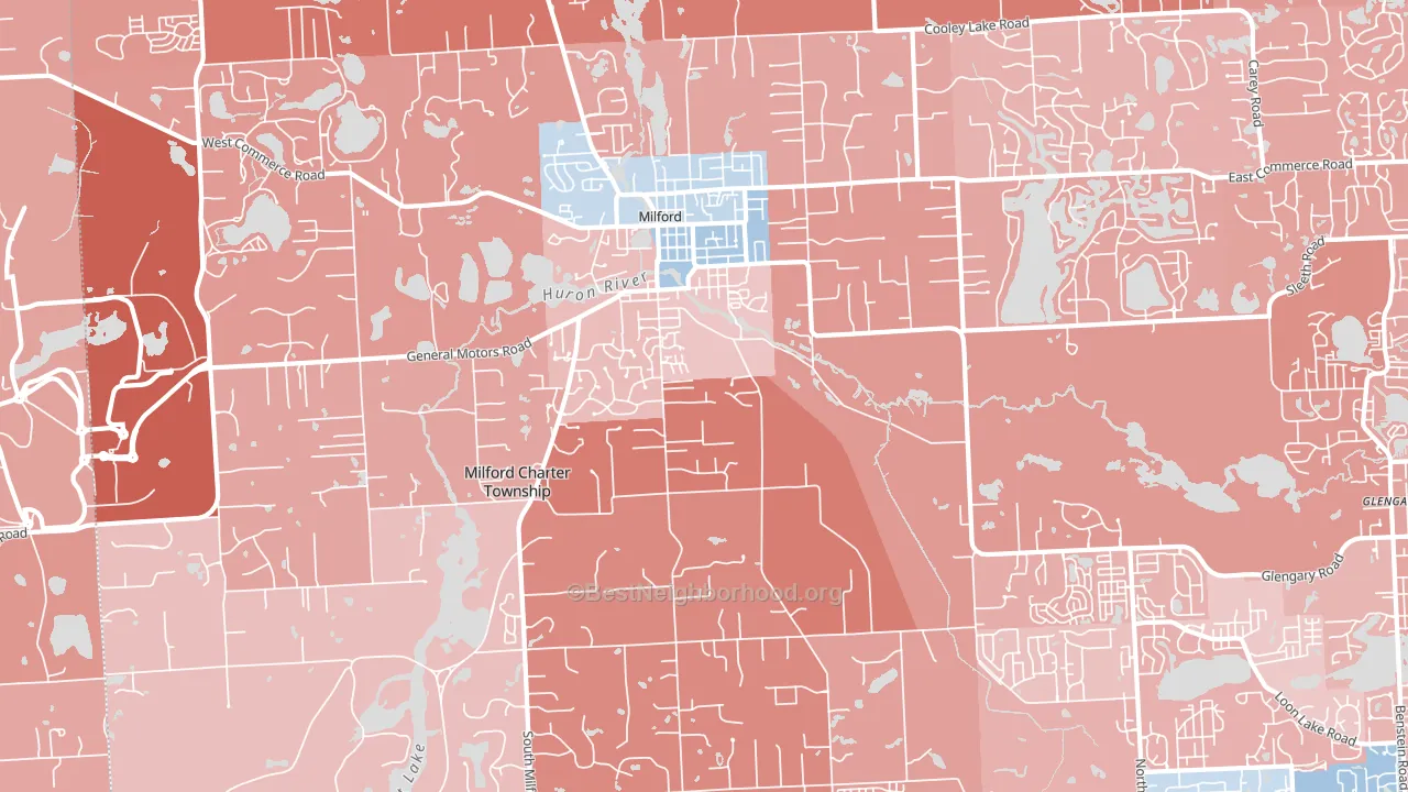 48381, MI block-group political-lean map