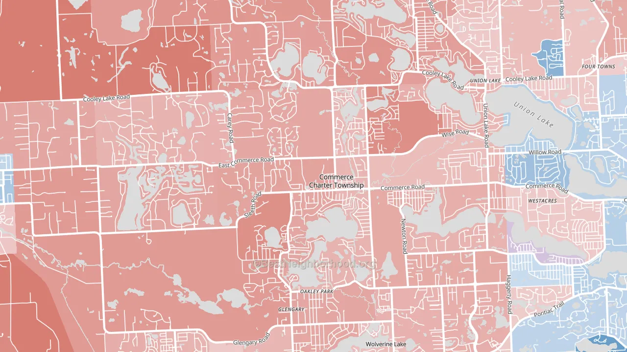 48382, MI block-group political-lean map