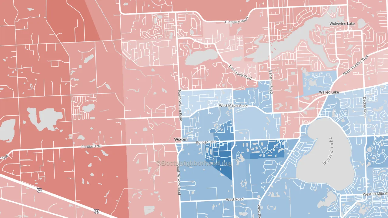 48393, MI block-group political-lean map