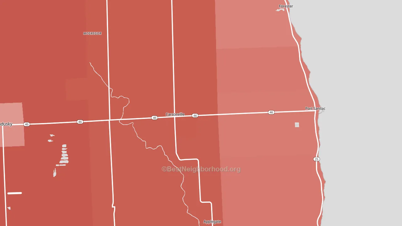 48419, MI block-group political-lean map
