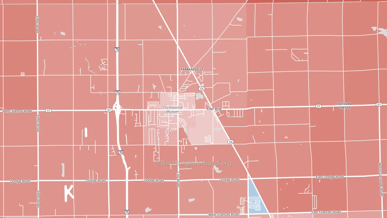 48420, MI block-group political-lean map