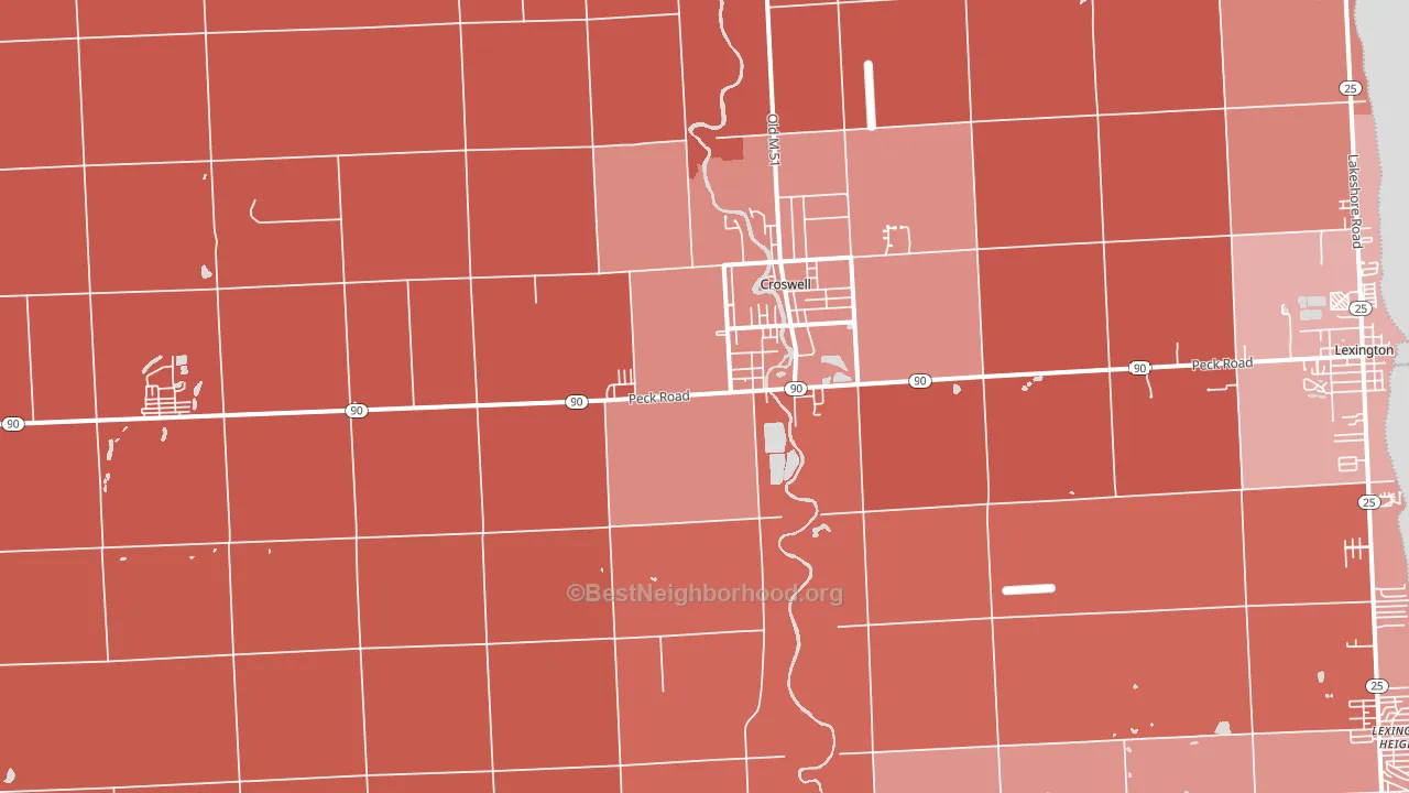 48422, MI block-group political-lean map
