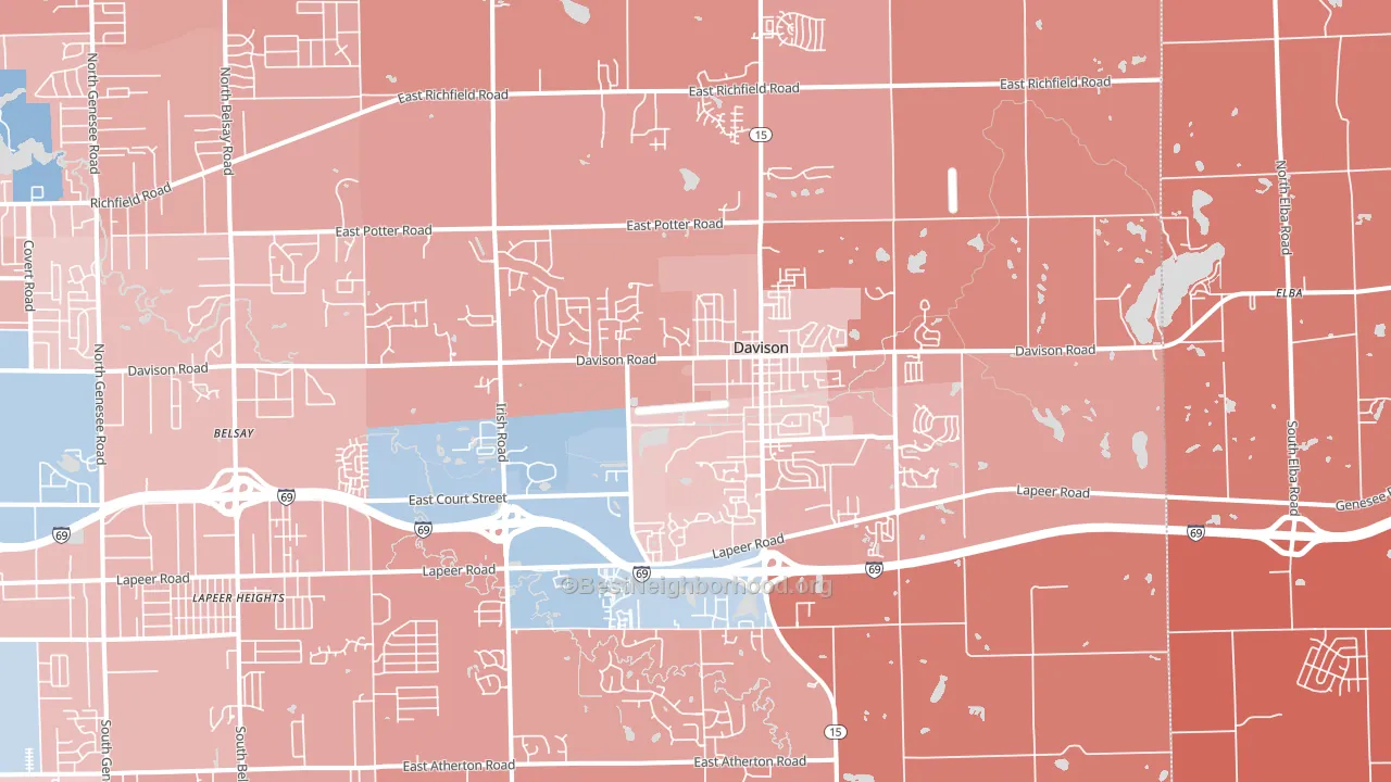 48423, MI block-group political-lean map