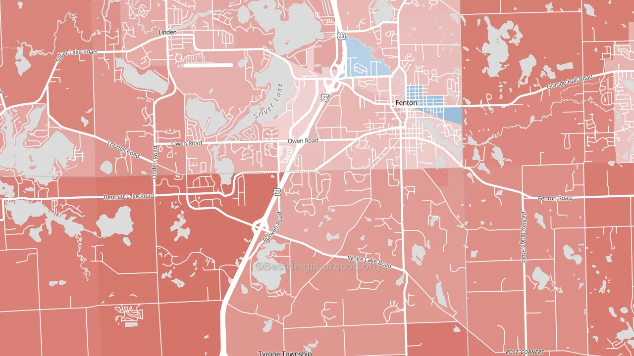 48430, MI block-group political-lean map