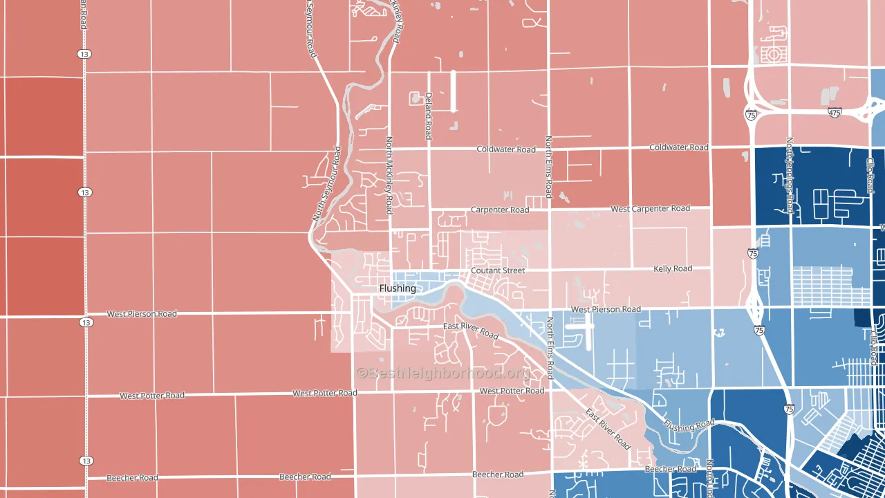 48433, MI block-group political-lean map
