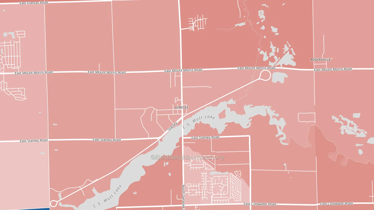 48437, MI block-group political-lean map