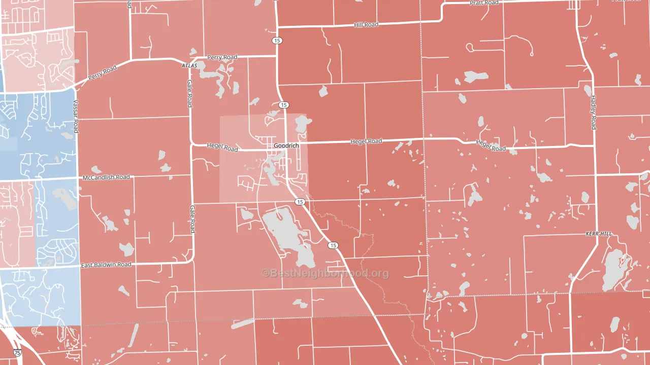 48438, MI block-group political-lean map