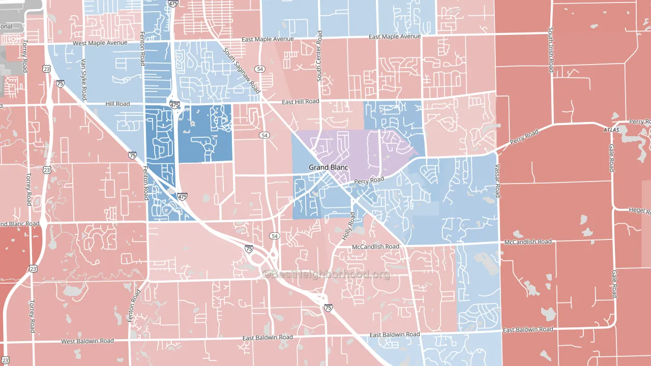 48439, MI block-group political-lean map
