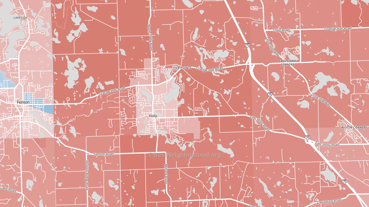 48442, MI block-group political-lean map