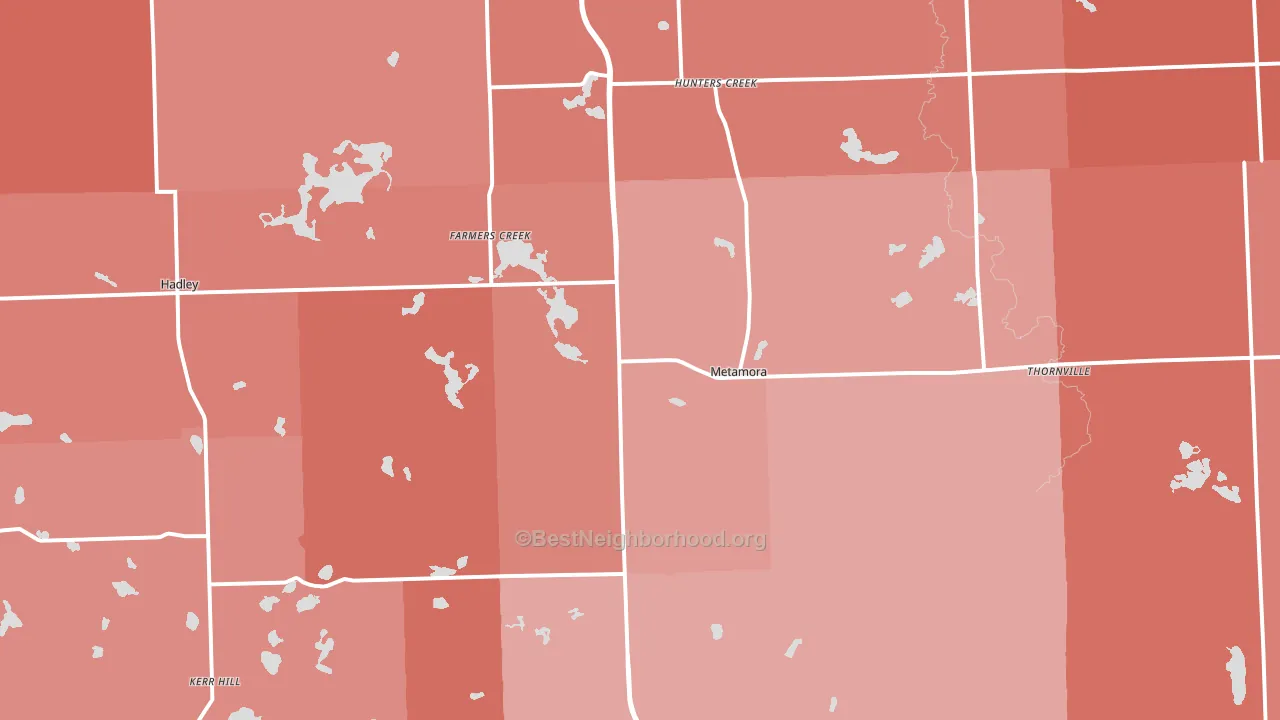 48455, MI block-group political-lean map