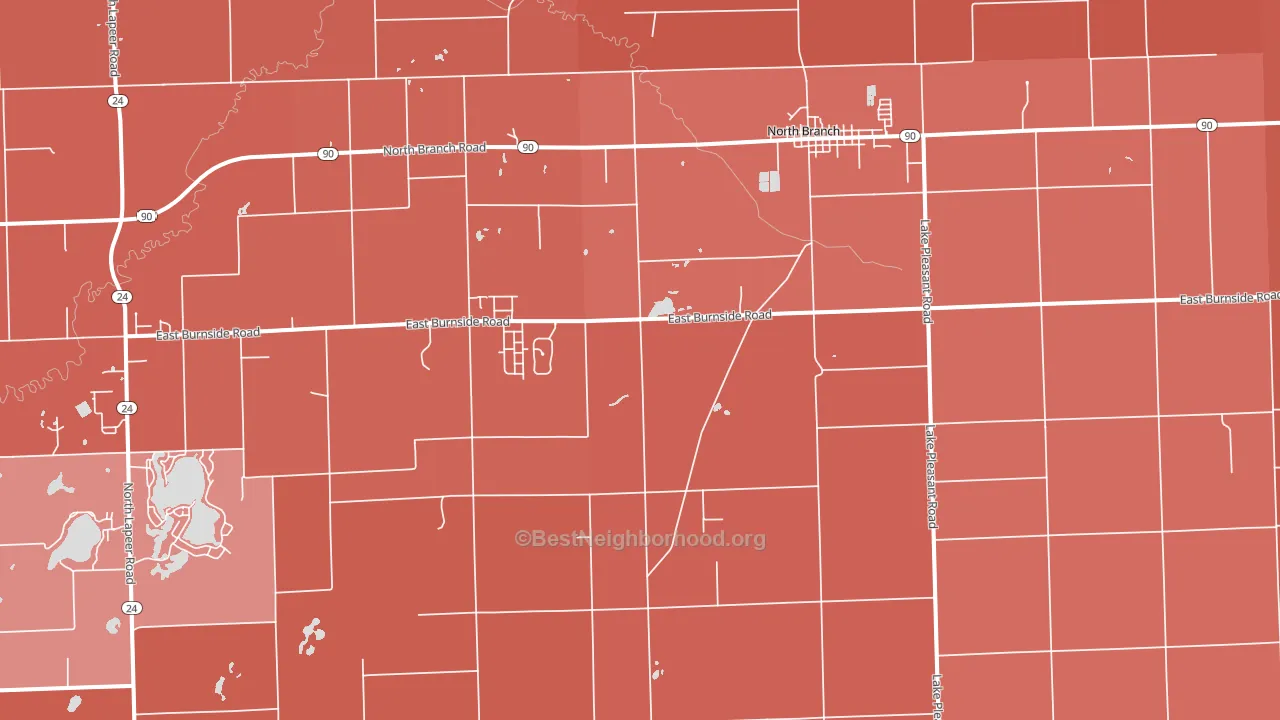 48461, MI block-group political-lean map