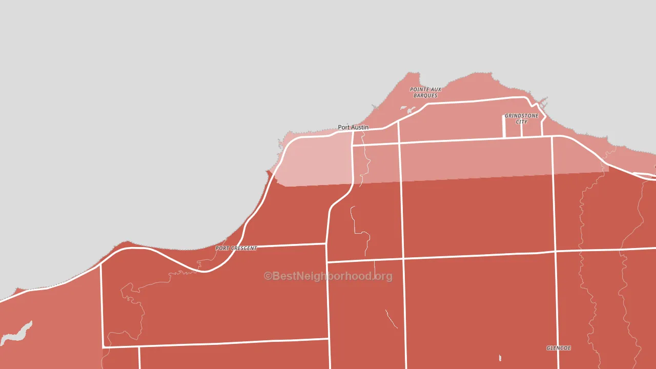 48467, MI block-group political-lean map