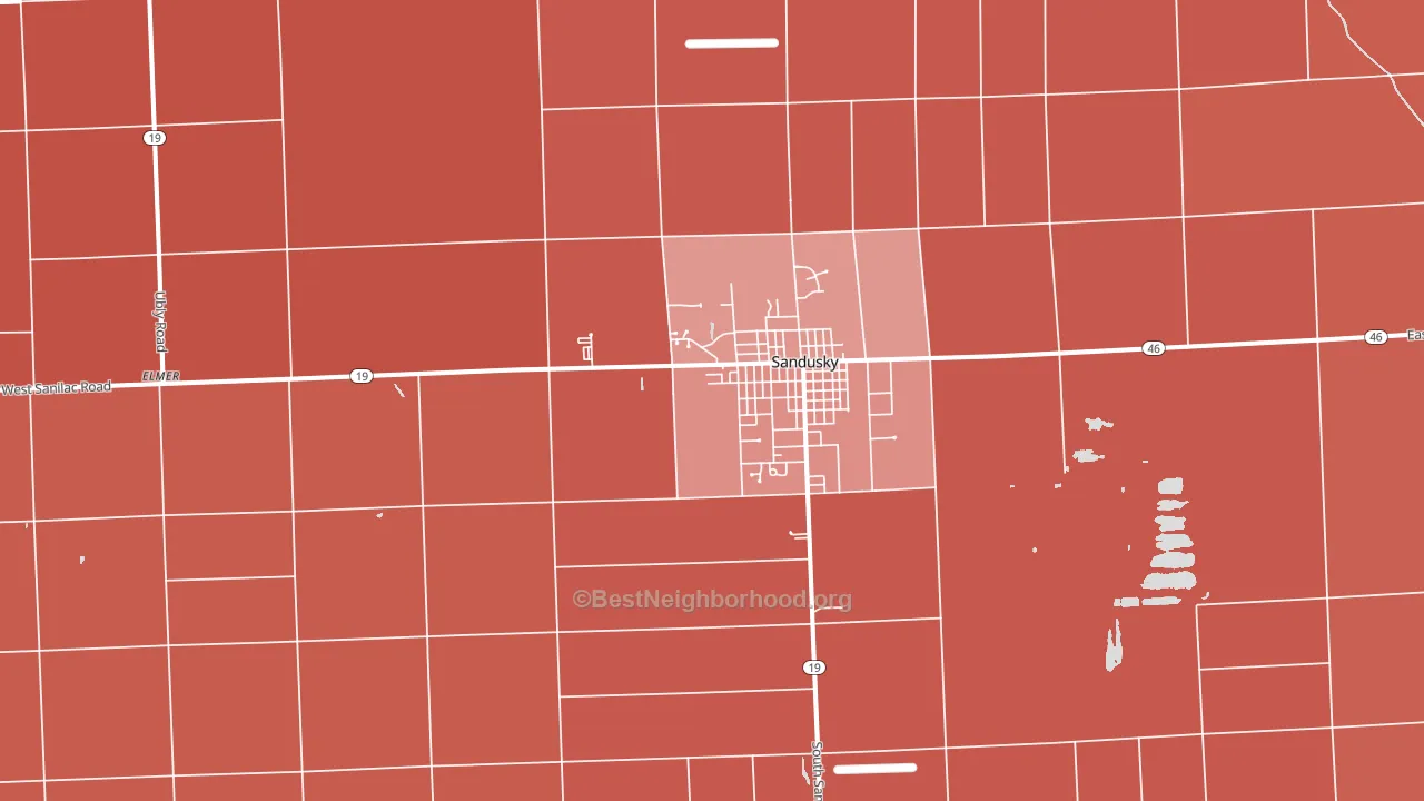 48471, MI block-group political-lean map