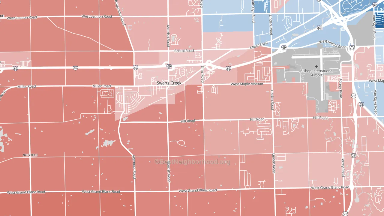 48473, MI block-group political-lean map