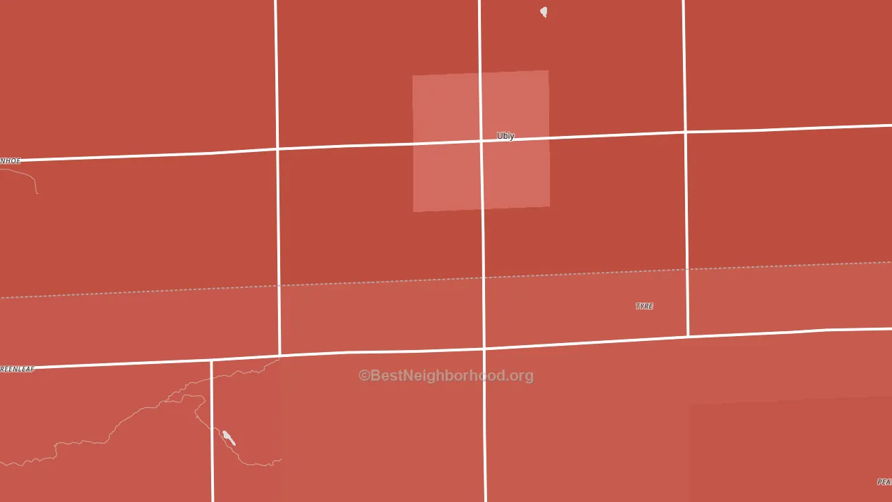 48475, MI block-group political-lean map
