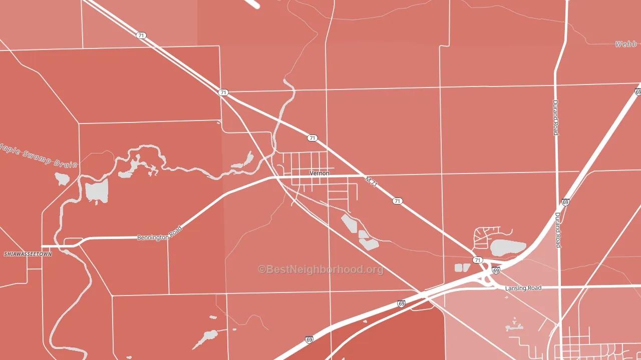 48476, MI block-group political-lean map