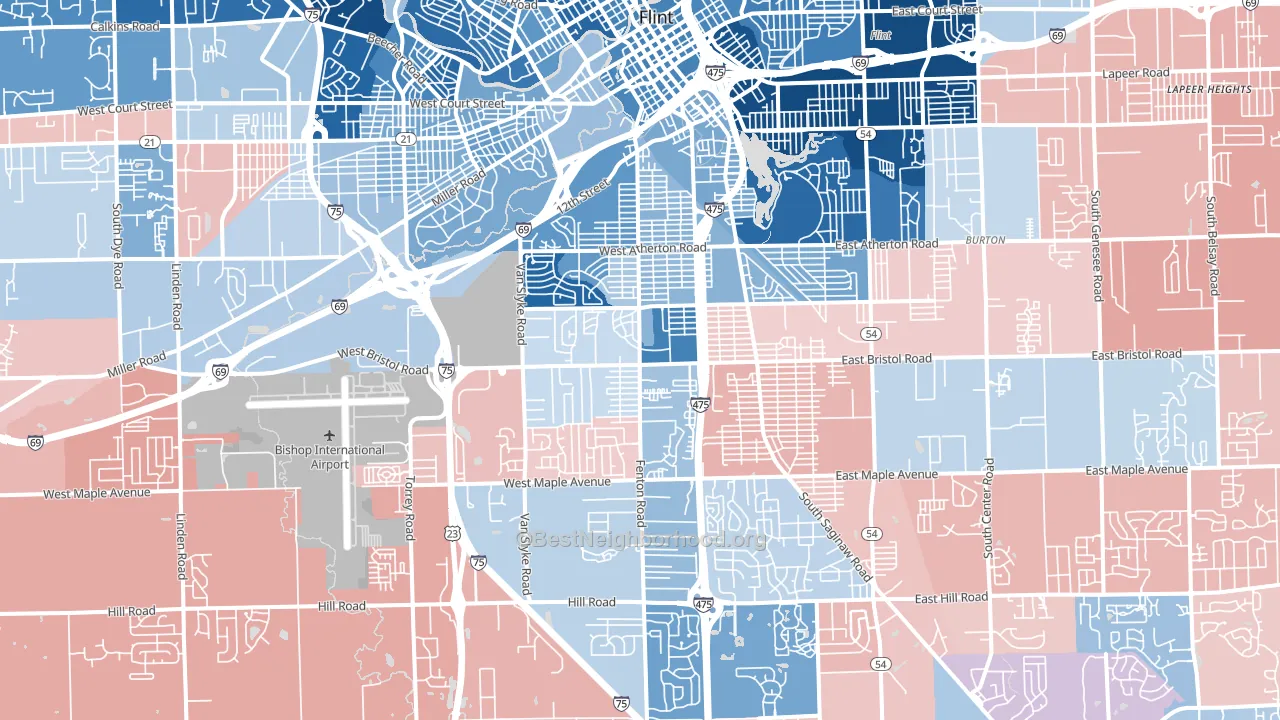48507, MI block-group political-lean map