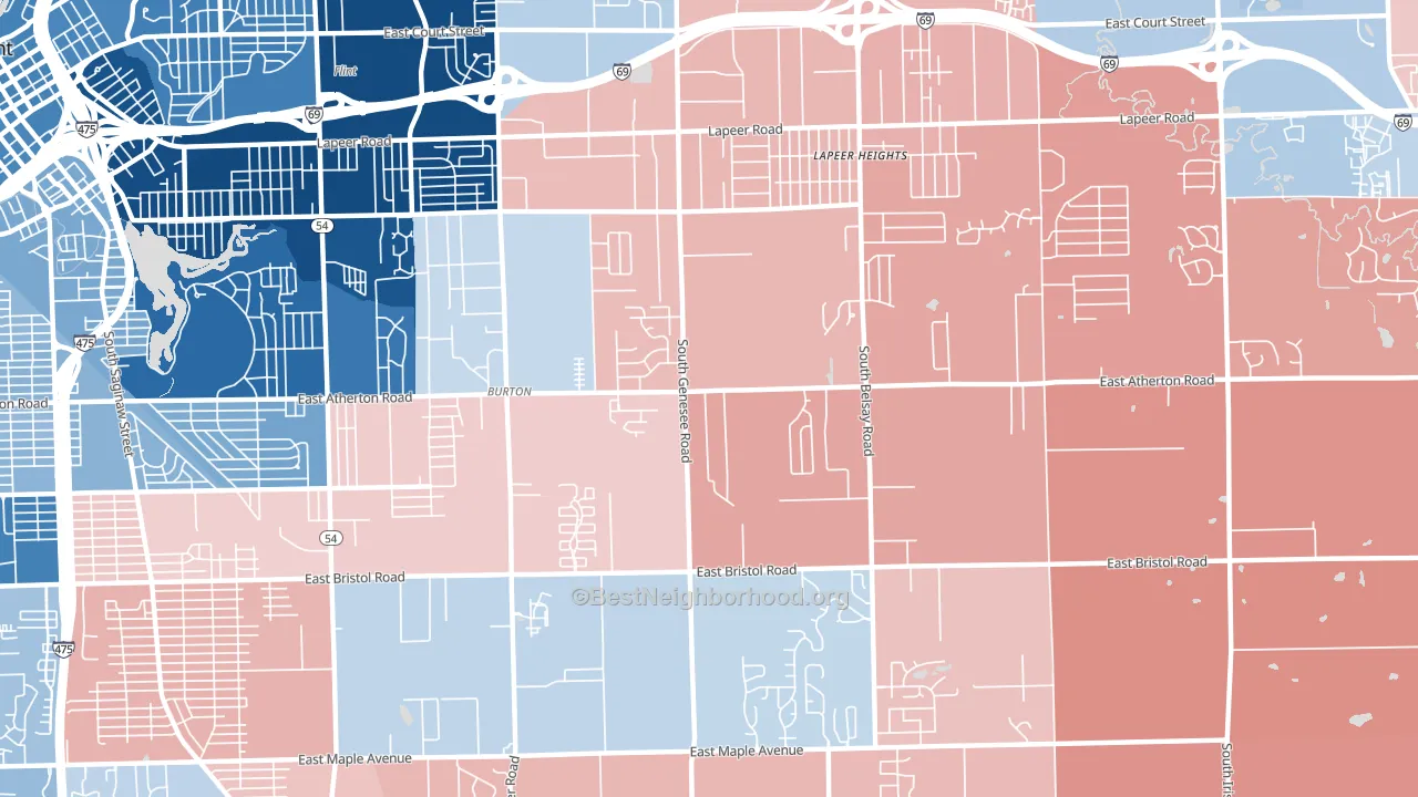 48519, MI block-group political-lean map