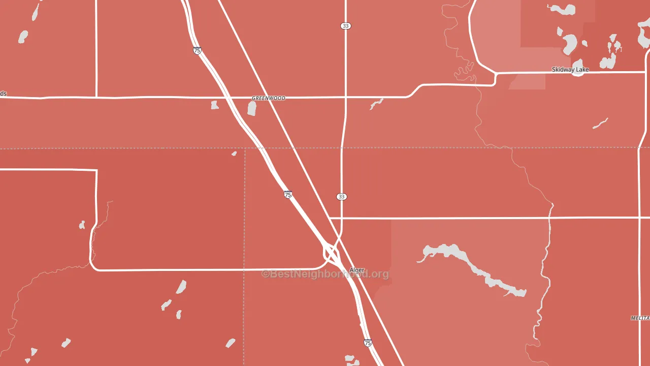 48610, MI block-group political-lean map
