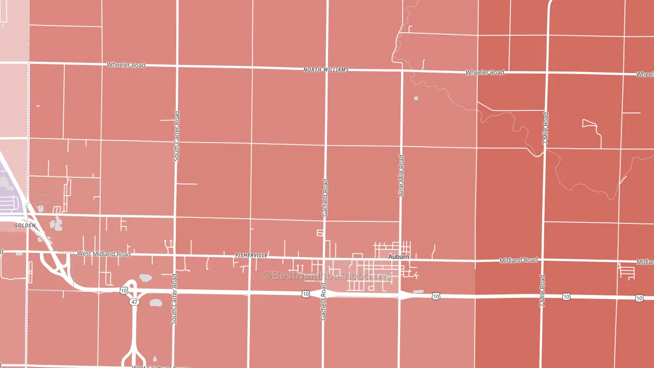 48611, MI block-group political-lean map