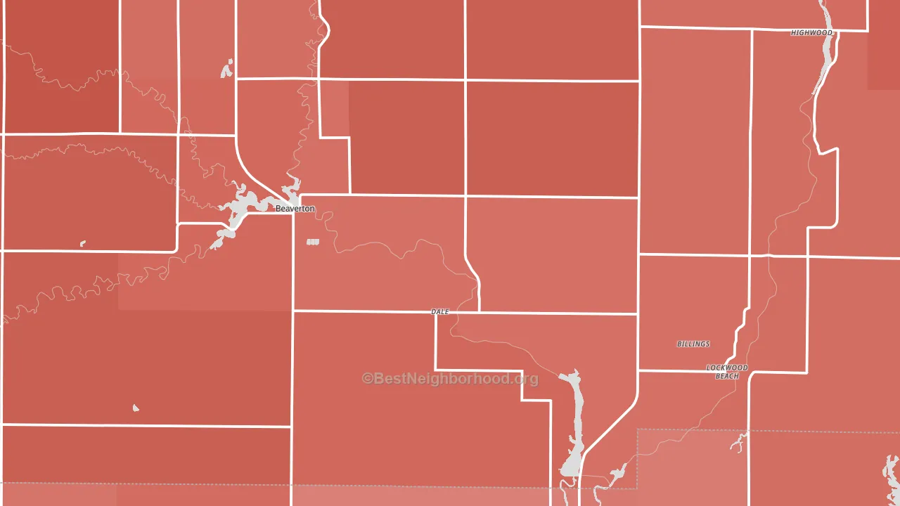 48612, MI block-group political-lean map