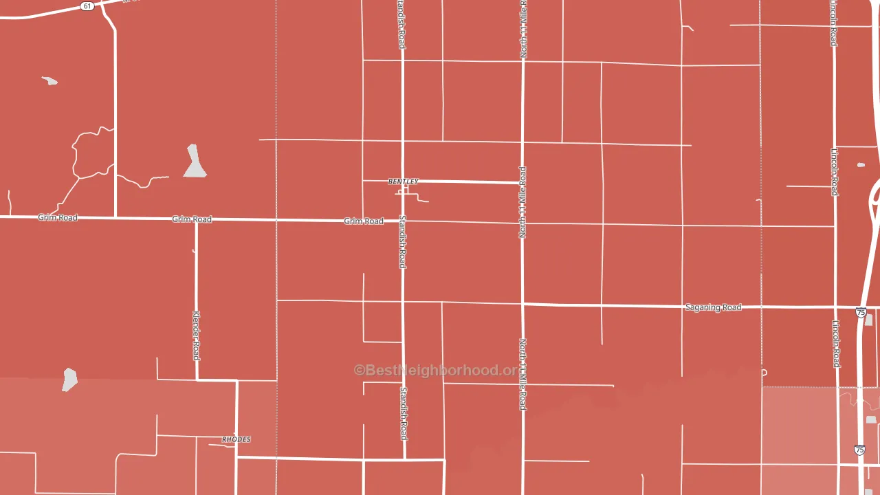 48613, MI block-group political-lean map