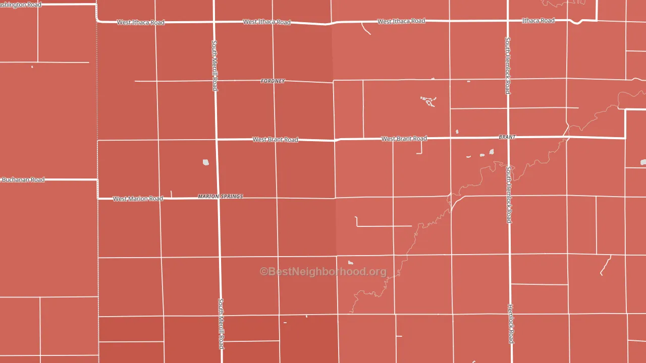 48614, MI block-group political-lean map
