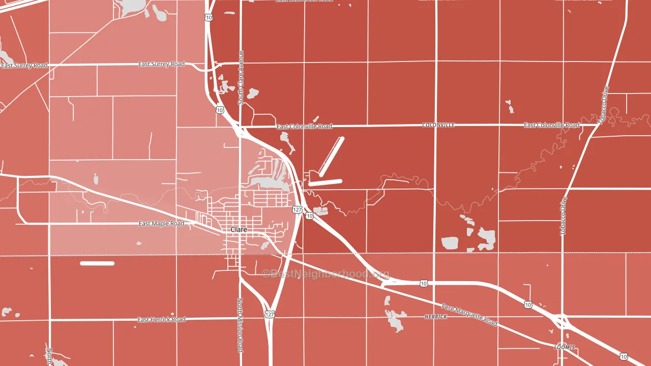 48617, MI block-group political-lean map