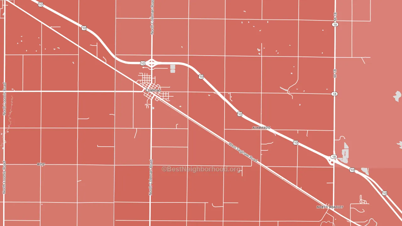 48618, MI block-group political-lean map