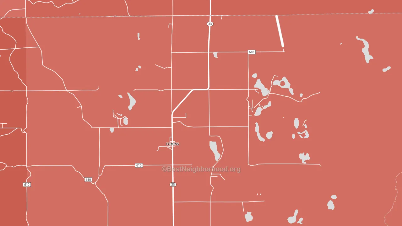48619, MI block-group political-lean map