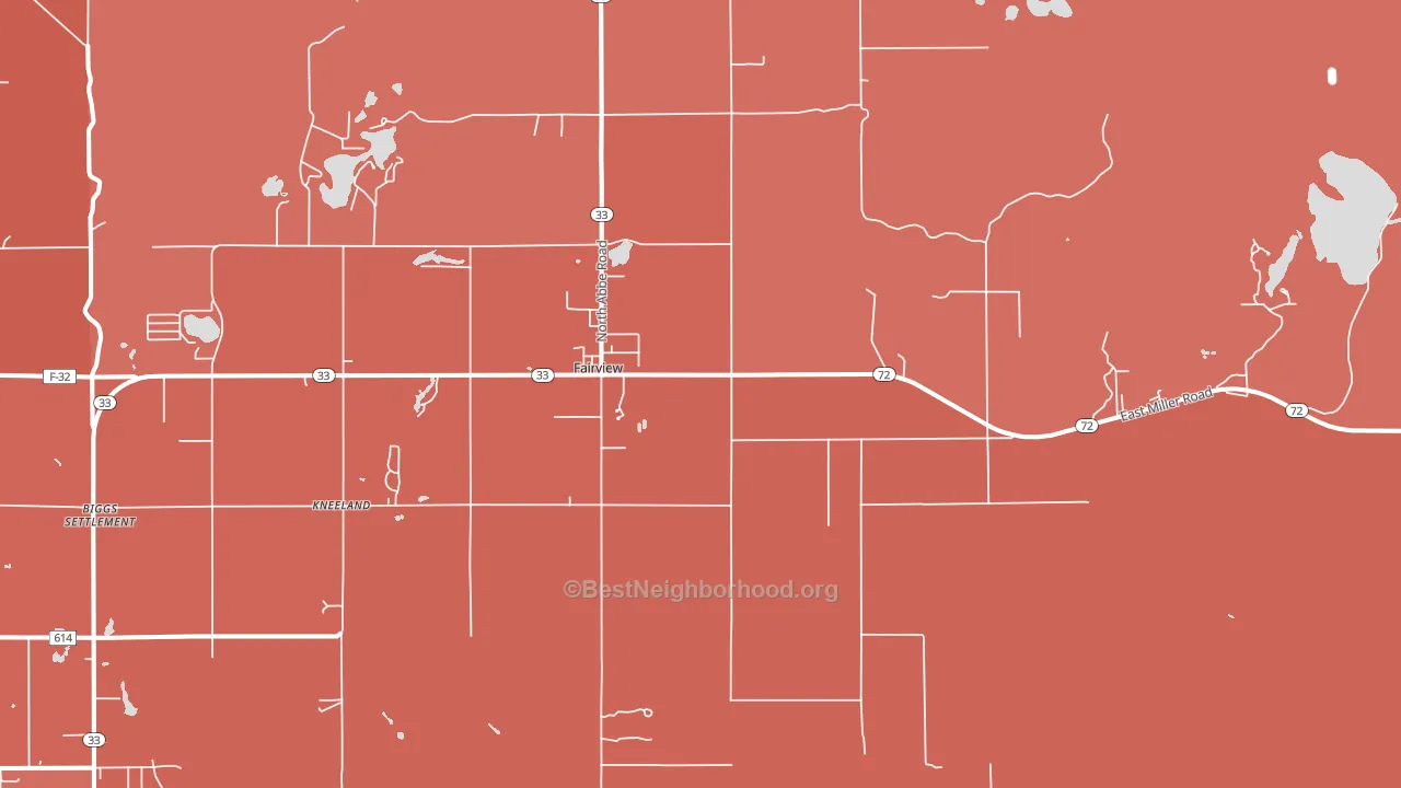 48621, MI block-group political-lean map
