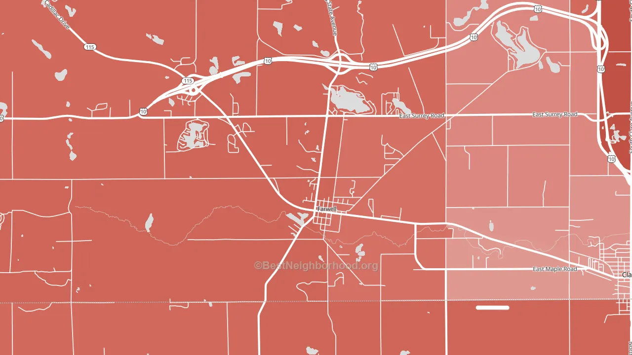 48622, MI block-group political-lean map