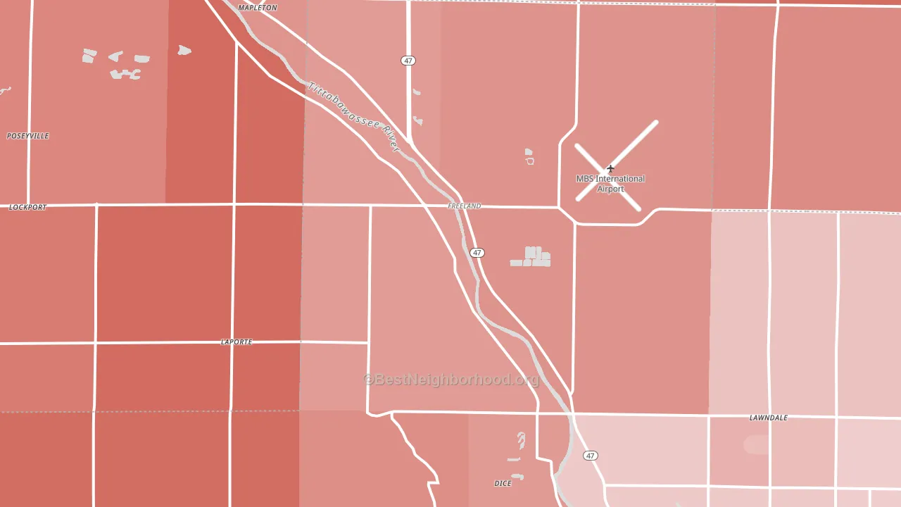 48623, MI block-group political-lean map